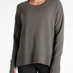 NEW ~ Athleta Coaster Luxe Olive Super Soft Sweatshirt XXS